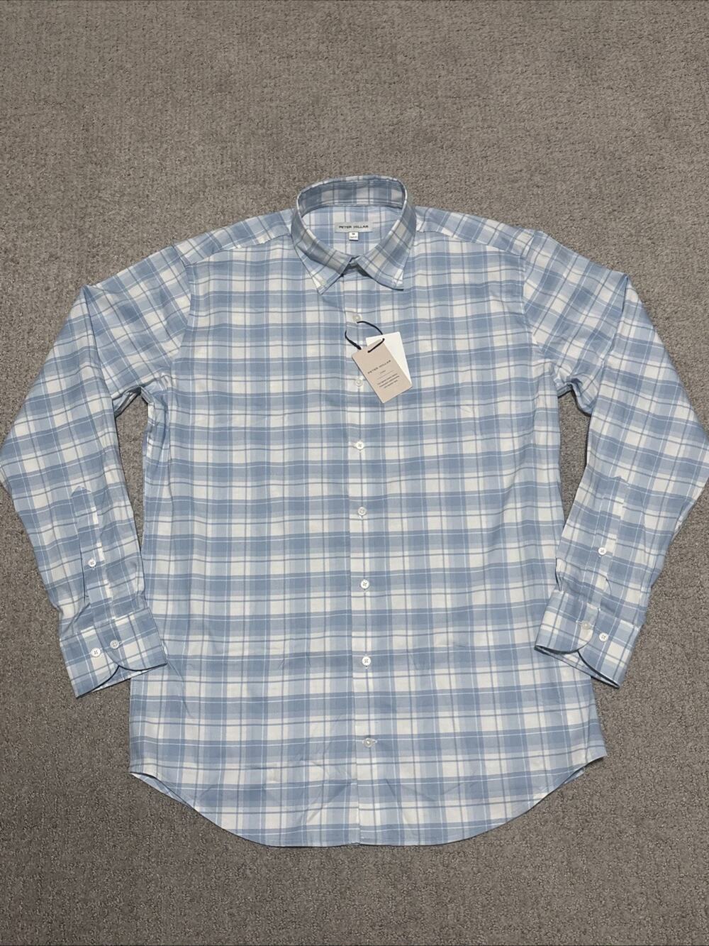 NWT Peter Millar Men's Size Medium Plaid Long Sleeve Button Down Nordstrom NWT